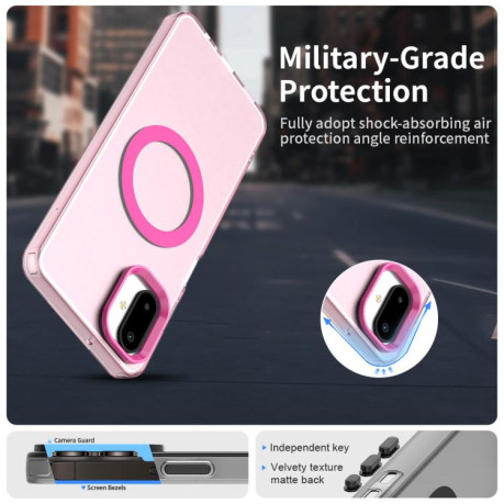 Противоударный чехол Candy Magsafe PC Hybrid TPU для Samsung Galaxy F06 5G / M06 5G - красный