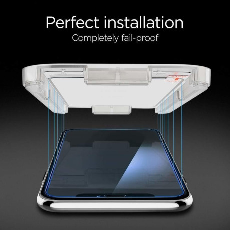 Каленое защитное стекло SPIGEN GLAS.TR ”EZ FIT” для iPhone 11 Pro/ XS /X
