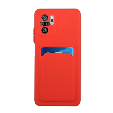 Противоударный чехол Card Slot Design на Xiaomi Redmi Note 10/10s/Poco M5s - красный