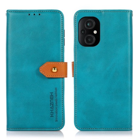 Чехол-книжка KHAZNEH Dual-color Cowhide для Xiaomi Poco M4 5G/M5 5G - синий