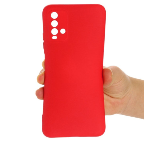 Силиконовый чехол Solid Color Liquid Silicone на Xiaomi Redmi 9T - красный