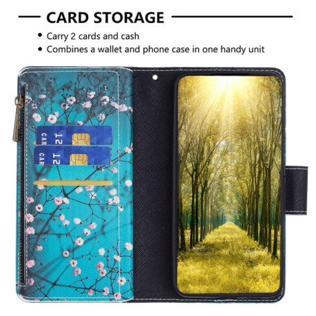 Чохол-гаманець Colored Drawing Pattern Zipper для Xiaomi Redmi A1/A2/Redmi A1+/A2+ - Plum Blossom