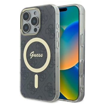 Оригинальный чехол Guess IML 4G MagSafe для iPhone 16 Pro Max - Black