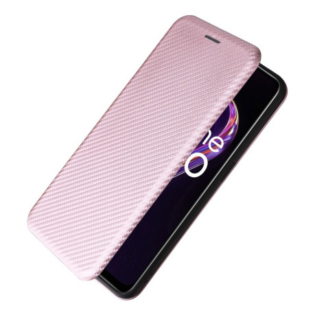 Чехол-книжка Carbon Fiber Texture на Realme 9 Pro/OnePlus Nord CE 2 Lite 5G - розовый