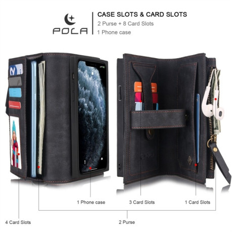 Чохол-гаманець POLA Multi-function Fashion для iPhone 11 Pro Max - чорний