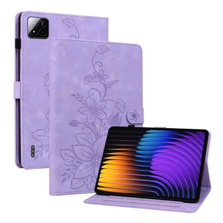 Чехол-книжка Lily Embossed Leather для Xiaomi Pad 7/Pad 7 Pro - фиолетовый