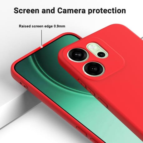 Силиконовый чехол Solid Color Liquid Silicone на OPPO Reno14 F 5G Global - красный