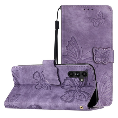 Чехол-книжка Embossed Butterfly для Samsung Galaxy A56 5G - фиолетовый