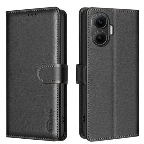 Чехол-книжка Litchi Texture RFID Anti-theft Leather для Xiaomi Poco F7 5G - черный