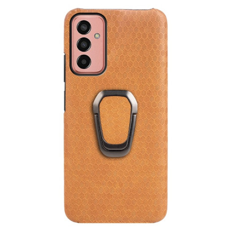 Противоударный чехол Honeycomb Ring Holder для Samsung Galaxy M13 4G  - оранжевый