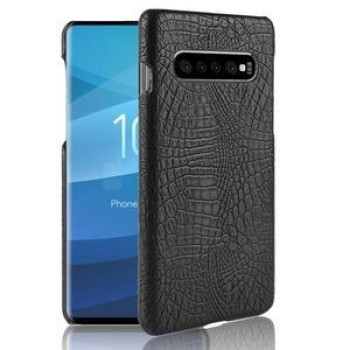 Ударопрочный чехол Crocodile Texture на Samsung Galaxy S10+/G975-черный