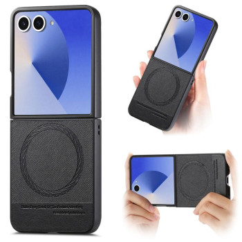 Чехол Twill Fabric Leather Skin Magnetic на  Samsung Galaxy Flip8 5G — чёрный