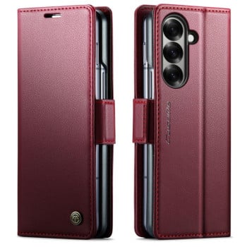 Чохол-книжка CaseMe 023 Butterfly Buckle Litchi RFID Anti-theft Leather для Samsung Galaxy Fold 7 - червоний