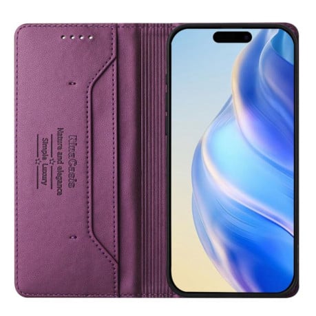 Чехол-книжка RC01 Dual-Folded Magnetic Suction RFID на Xiaomi Redmi 15 5G / 4G EU 171mm - фиолетовый