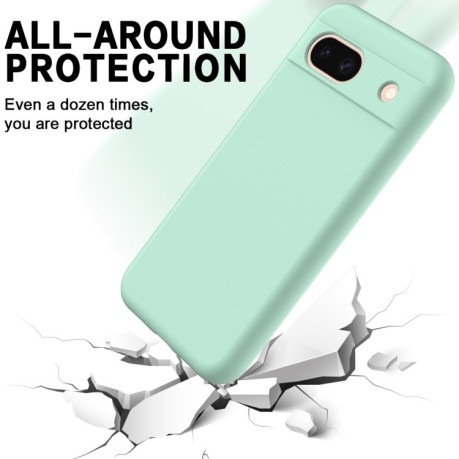 Силиконовый чехол Solid Color Liquid Silicone на Google Pixel 8a - зеленый