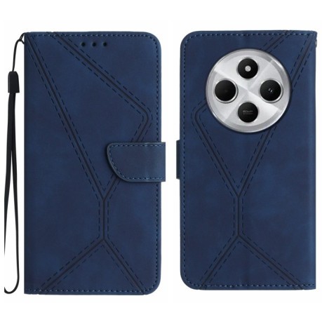 Чехол-книжка Stitching Embossed Leather для Redmi 14C 4G/Poco C75/Redmi A4 5G / 5G Global - синий