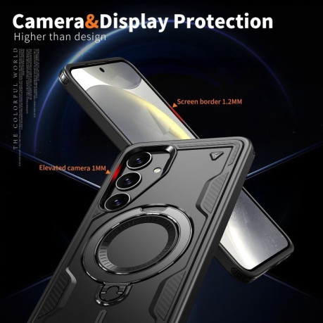 Протиударний чохол MagSafe Holder Armor PC Hybrid для Samsung Galaxy S24 FE 5G - чорний