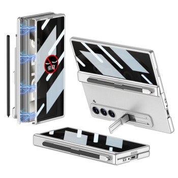 Противоударный чехол GKK Coverage Magnetic Fold with Pen Slot, Not Included Pen для Samsung Galaxy  Fold 6 - серебристый