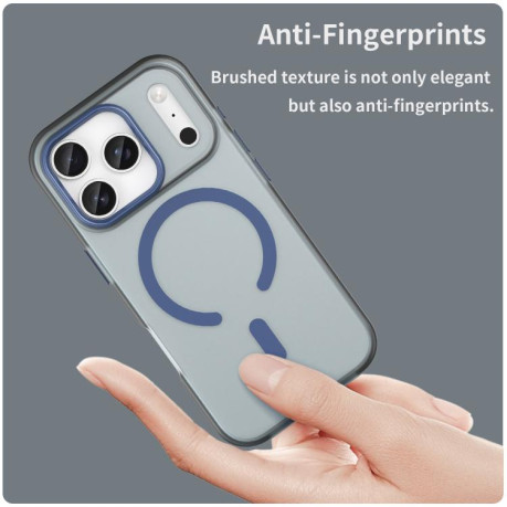 Противоударный чехол MagSafe Frosted Translucent TPU + PC для iPhone 17 Pro - синий