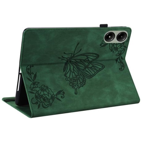 Чохол-книжка Butterfly Flower Embossed Leather на Xiaomi Redmi Pad 2 / Xiaomi Redmi Pad SE 11 2025 - зелений
