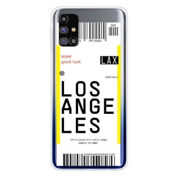 Противоударный чехол Boarding Pass Series на Samsung Galaxy M51 - Los Angeles