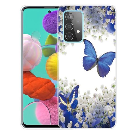 Протиударний чохол Colored Drawing Clear Samsung Galaxy A52/A52s - White Flower Butterfly