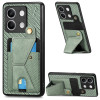 Протиударний чохол Carbon Fiber Wallet для Xiaomi Redmi Note 13 - зелений
