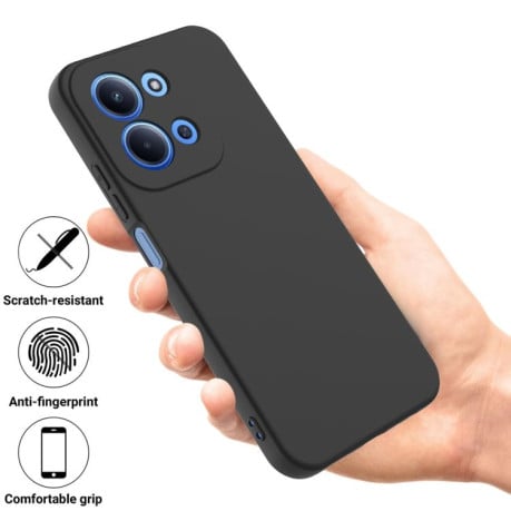 Силиконовый чехол Solid Color Liquid Silicone на Xiaomi Redmi 15C 4G / 5G 173.1mm - черный