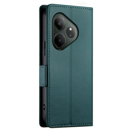 Чехол-книжка Side Buckle Magnetic Frosted Leather для Realme GT 6 Global/ Realme GT 6 4G - зеленый