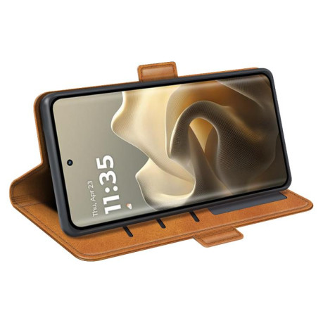 Чехол-книжка Dual-side Magnetic Buckle для Motorola Edge 60 Pro - желтый