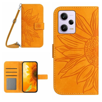 Чохол-книжка Skin Feel з малюнком соняшника на Xiaomi Redmi Note 12 Pro 5G/Poco X5 Pro - жовтий