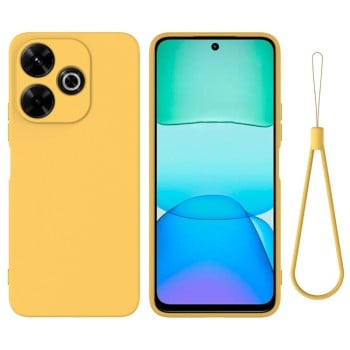 Силиконовый чехол Solid Color Liquid Silicone на Xiaomi Poco M6 4G - желтый