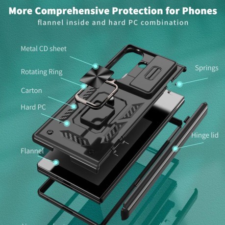Чехол Sliding Window Hinge на Samsung Galaxy Fold 7 5G - черный