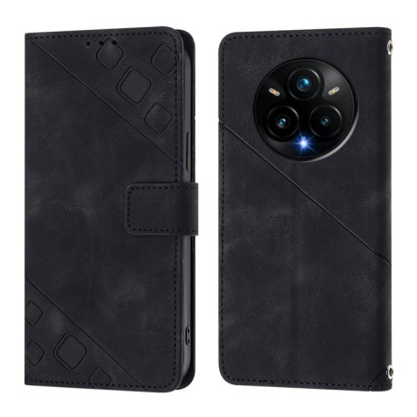 Чохол-книжка Skin-feel Embossed для Realme 14 Pro+ 5G - чорний