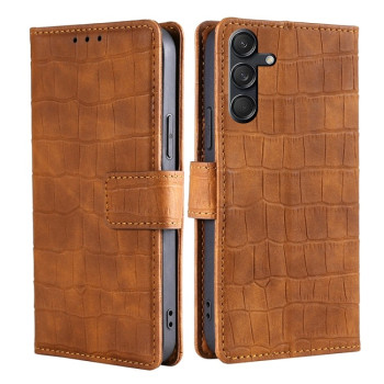 Чохол-книжка з м'яким покриттям (Skin Feel), фактура крокодил (Crocodile Texture) на Samsung Galaxy M55 5G - коричневий