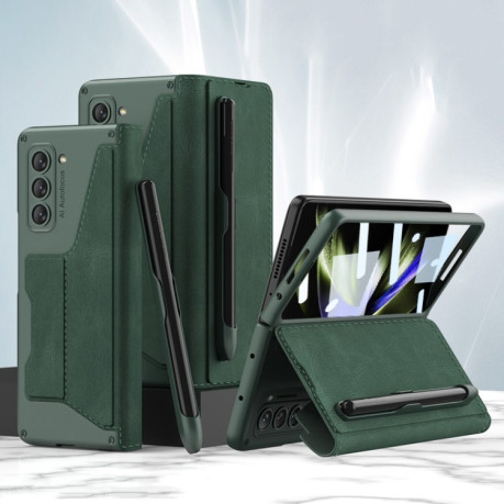 Противоударный чехол GKK Armor with Pen Slots для Samsung Galaxy Fold 5 - зеленый