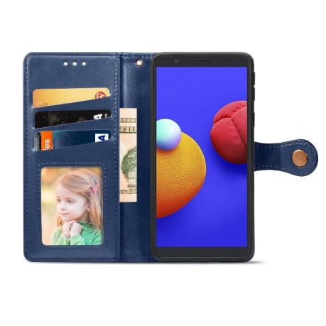 Чехол-книжка Retro Solid Color на Samsung Galaxy A01 Core / M01 Core - синий