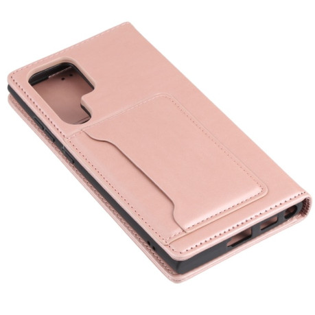 Чехол-книжка Strong Magnetism на Samsung Galaxy S22 Ultra 5G - розовое золото