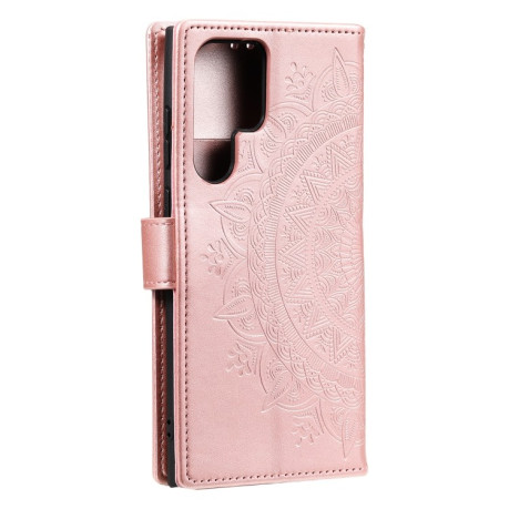 Чохол-книга Totem Flower для Samsung Galaxy S22 Ultra 5G - рожеве золото