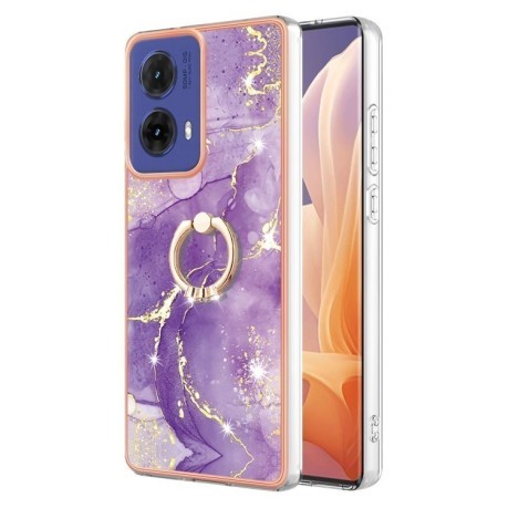 Чехол Electroplating with Ring Holder для Motorola Moto G85 - Purple