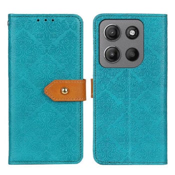 Чехол-книжка European Floral для Motorola Moto G15 4G / G05 - синий