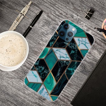 Противоударный чехол Marble Pattern для iPhone 13 Pro Max - Rhombus Dark Green