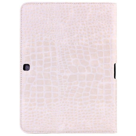 Кожаный Чехол Crocodile Texture White для Samsung Galaxy Tab 4 10.1