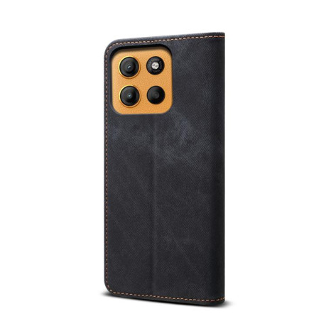 Чехол книжка Denim Texture Casual Style на Motorola Moto G15 - черный