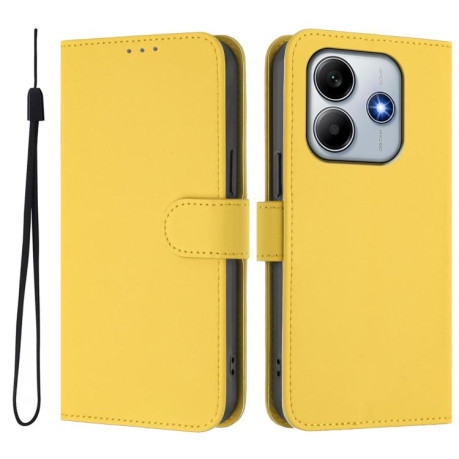 Чехол-книжка Skin Feel Solid Color Leather для Xiaomi Poco M7 Pro 5G - желтый