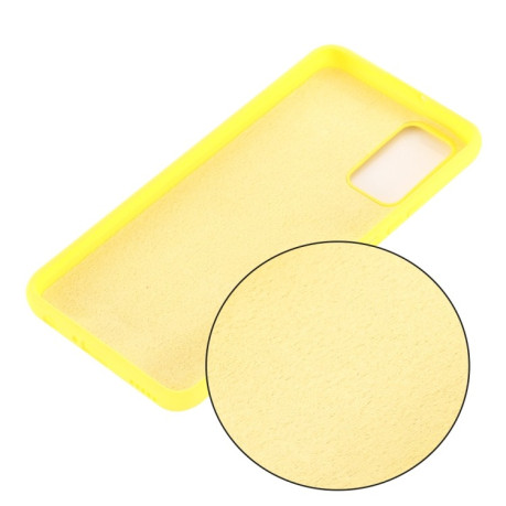 Силиконовый чехол Solid Color Liquid на Samsung Galaxy Note 20 - желтый