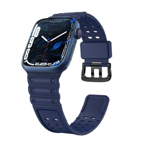 Силиконовый ремешок Waterproof Double Buckle для Apple Watch Series 8/7 41mm / 40mm / 38mm - синий