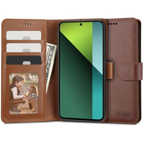 Чехол-книжка Tech-Protect Wallet  на Xiaomi Redmi Note 13 Pro 5G / Poco X6 5G - brown