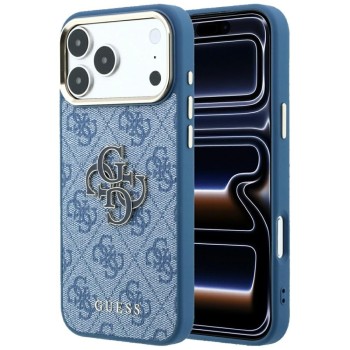 Оригинальный чехол Guess 4G &amp; Big Resin Logo на iPhone 17 Pro / 18 Pro - Light Blue