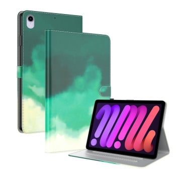 Чохол-книжка Watercolor Pattern для iPad mini 7/ mini 6 - Cyan Green